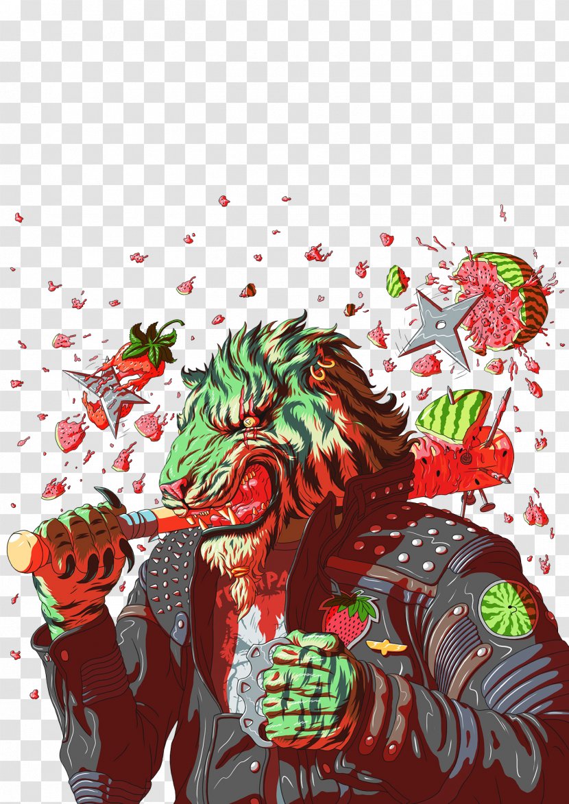 Blew Watermelon Head - Drawing - Work Of Art Transparent PNG