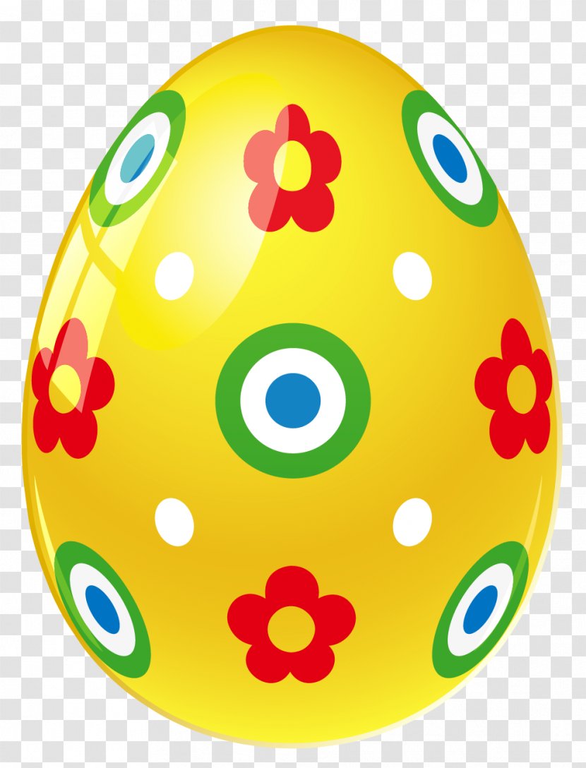 Easter Bunny Egg Yellow Clip Art - With Flowers Picture Transparent PNG