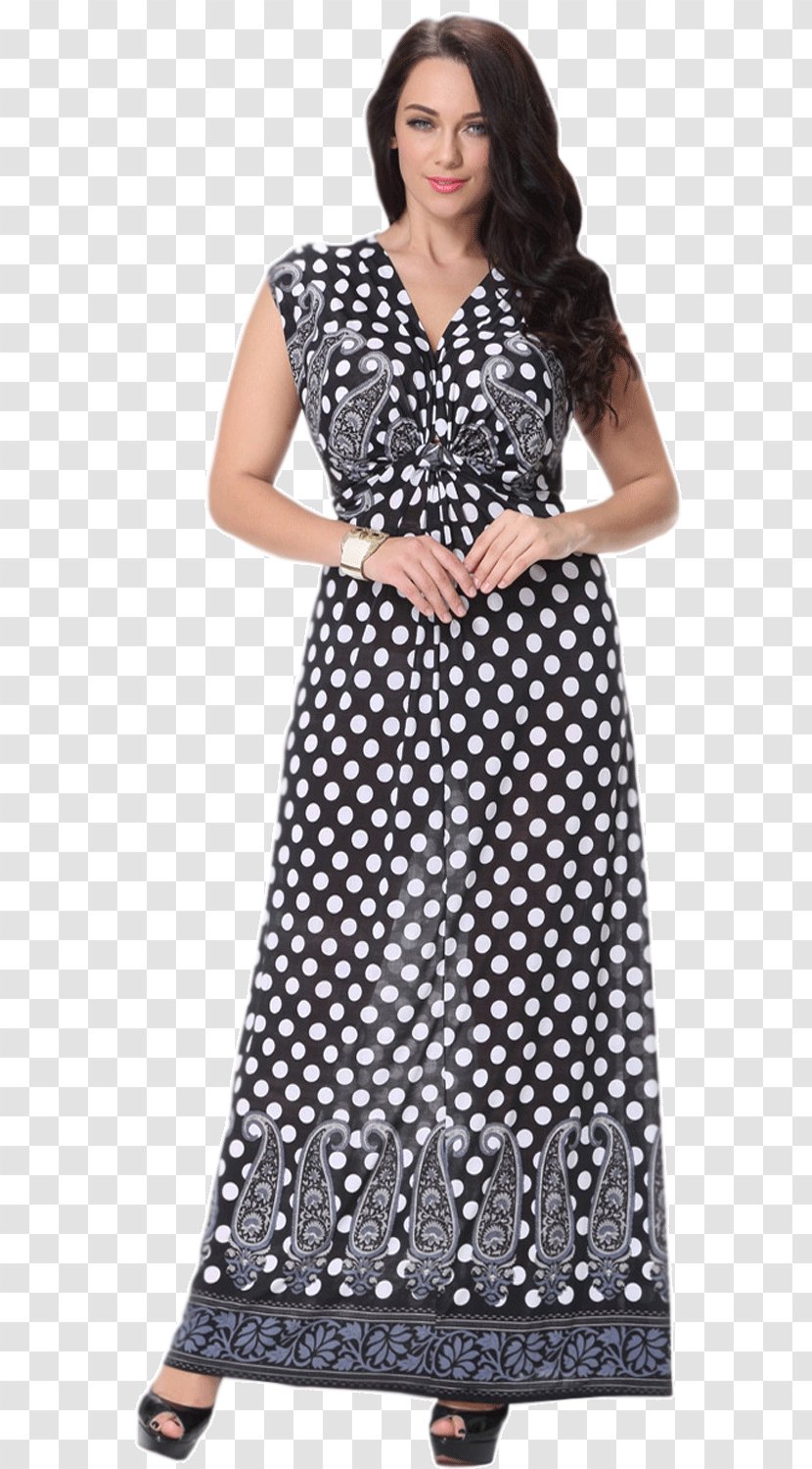Dress Polka Dot Sleeve Neckline Plus-size Clothing Transparent PNG
