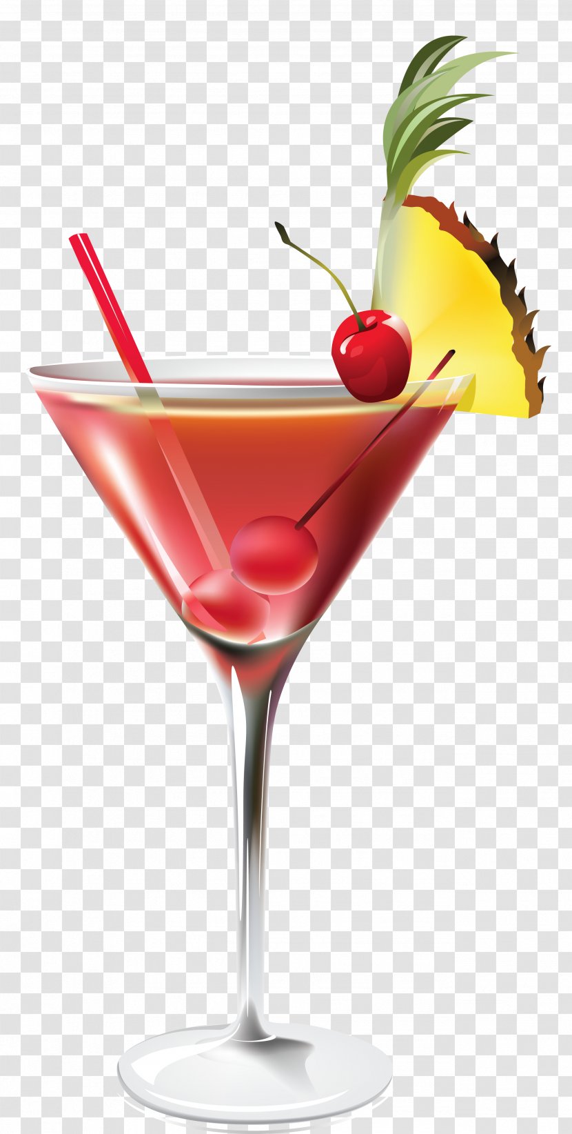 Cocktail Blue Lagoon Hawaii Red Russian Screwdriver - Iba Official - With Pineapple Clipart Picture Transparent PNG