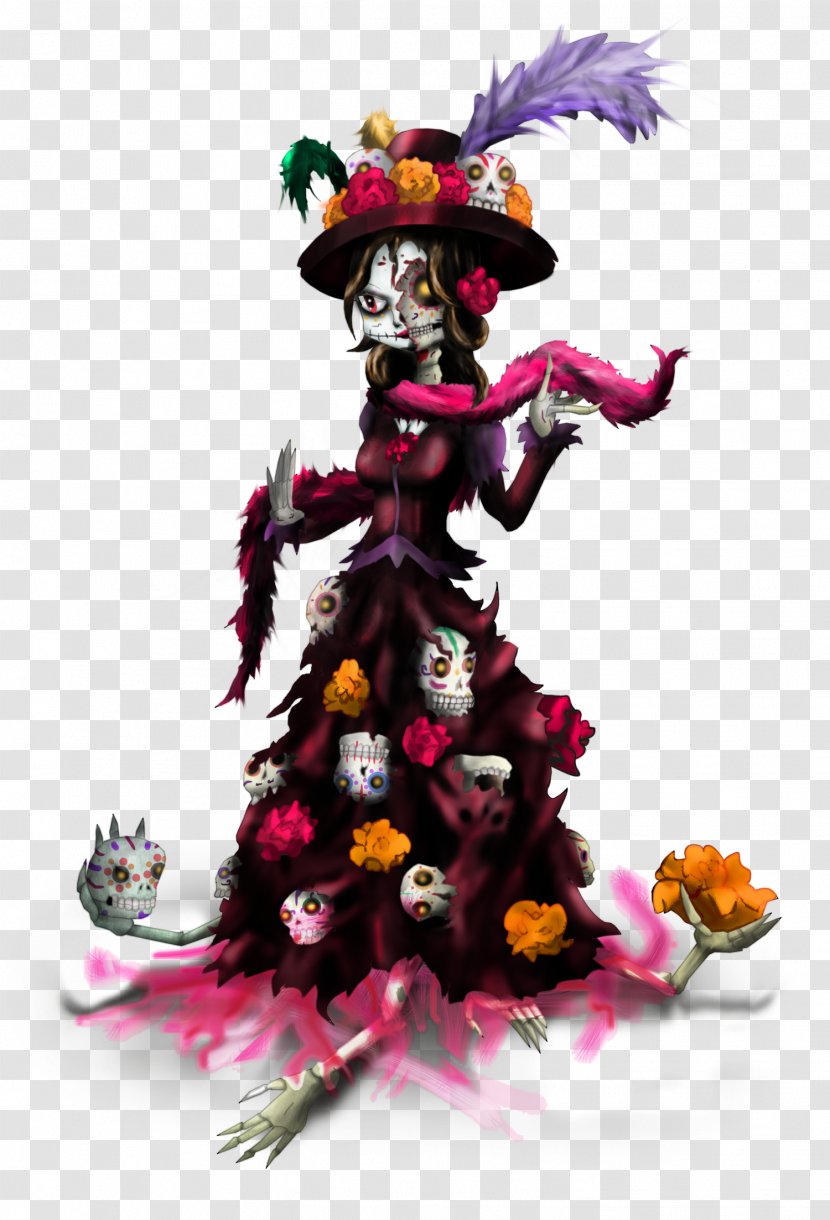 La Calavera Catrina Drawing Day Of The Dead Painting - Art - Ballet Vector Transparent PNG