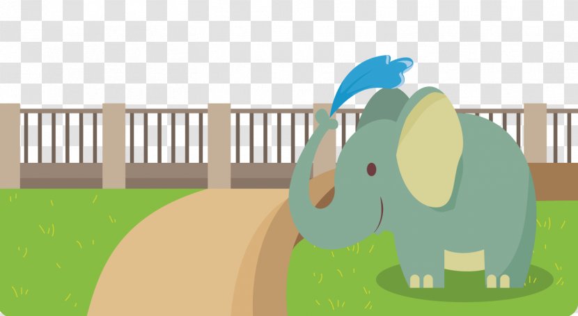 Elephant Cartoon Euclidean Vector Illustration - Plant Transparent PNG