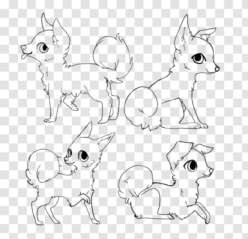 Cat Puppy Black And White - Deviantart - Stick Figure Fox Transparent PNG