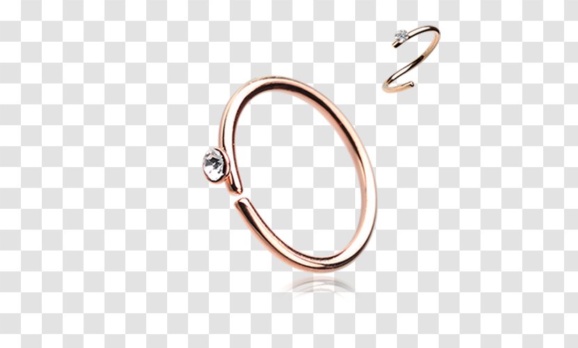 Earring Nose Piercing Gold Surgical Stainless Steel - Fashion Accessory - Ring Transparent PNG