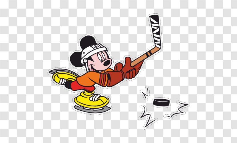 Mickey Mouse Ice Hockey Chicago Blackhawks Sticks - Puck Transparent PNG