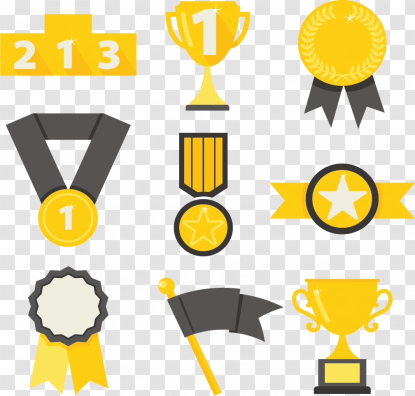 Gold Medal - Yellow - Trophy Transparent PNG