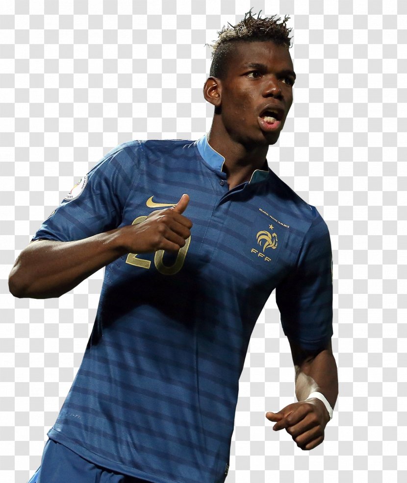 T-shirt Paul Pogba 2013 FIFA U-20 World Cup France National Football Team Dress Shirt - Electric Blue Transparent PNG