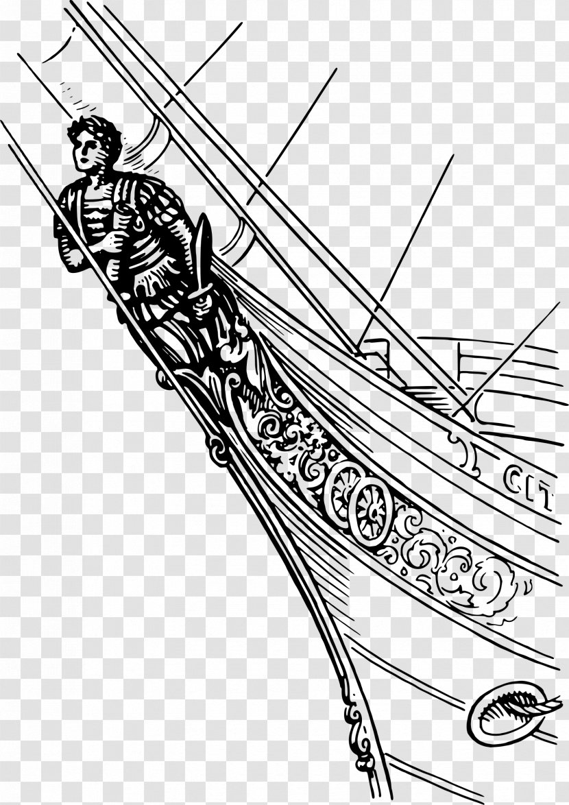Figurehead Line Art Drawing Ship - Seabed Transparent PNG