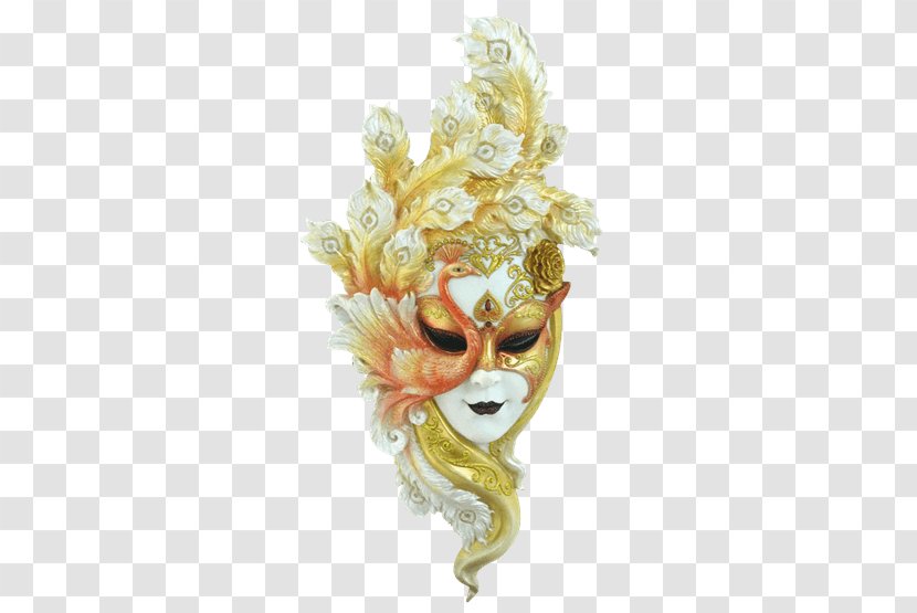 Venice Carnival Mask Masquerade Ball Feather - Mardi Gras - Gold Peacock Transparent PNG