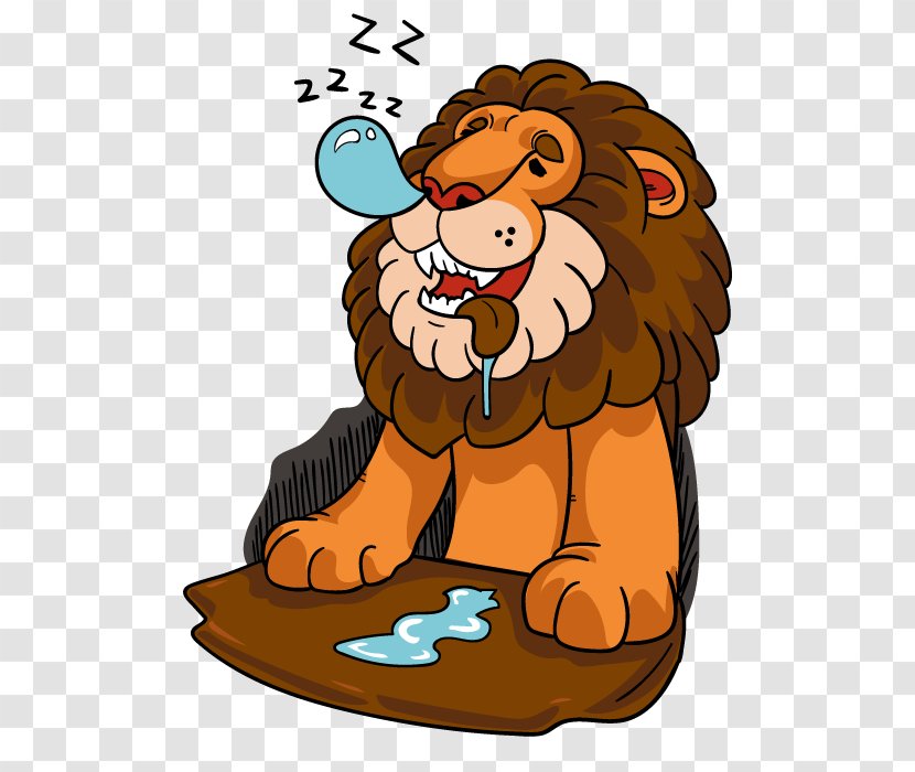 Lion Vector Graphics Sleep Clip Art Illustration - Cartoon Transparent PNG