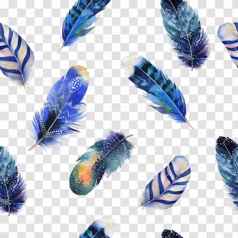 Bird Feather Watercolor Painting Drawing Illustration Transparent PNG