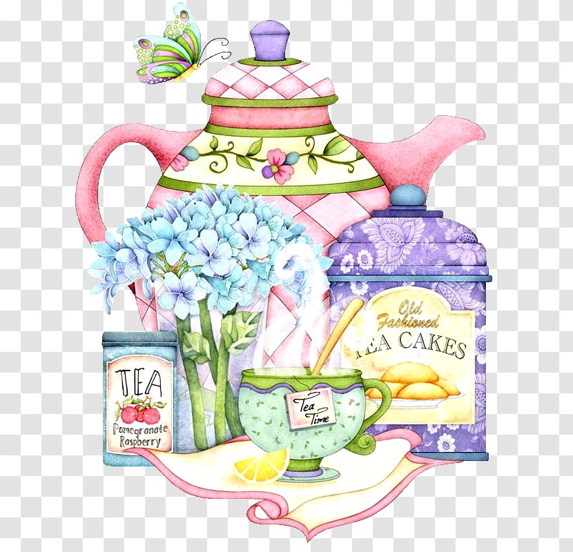 Decoupage Drawing Art - Painting - Teapot Transparent PNG