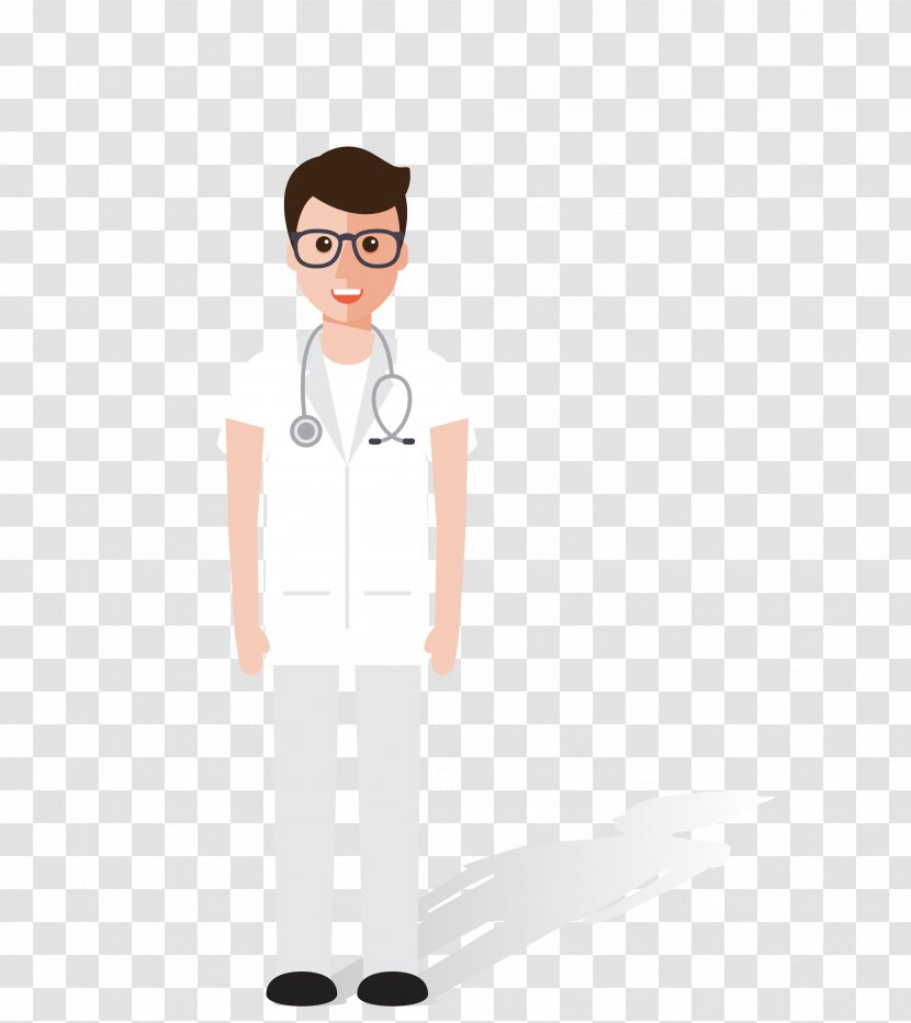 Cute Doctor Cartoon Physician - Frame - Vector Male Material Transparent PNG