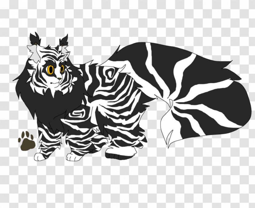 Tiger Whiskers Cat White Character - Black - Snowy Owl Transparent PNG