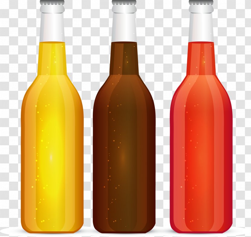 Soft Drink Cocktail Juice Bottle - Beverage Can - 3 Bottles Of Colored Cocktails Transparent PNG