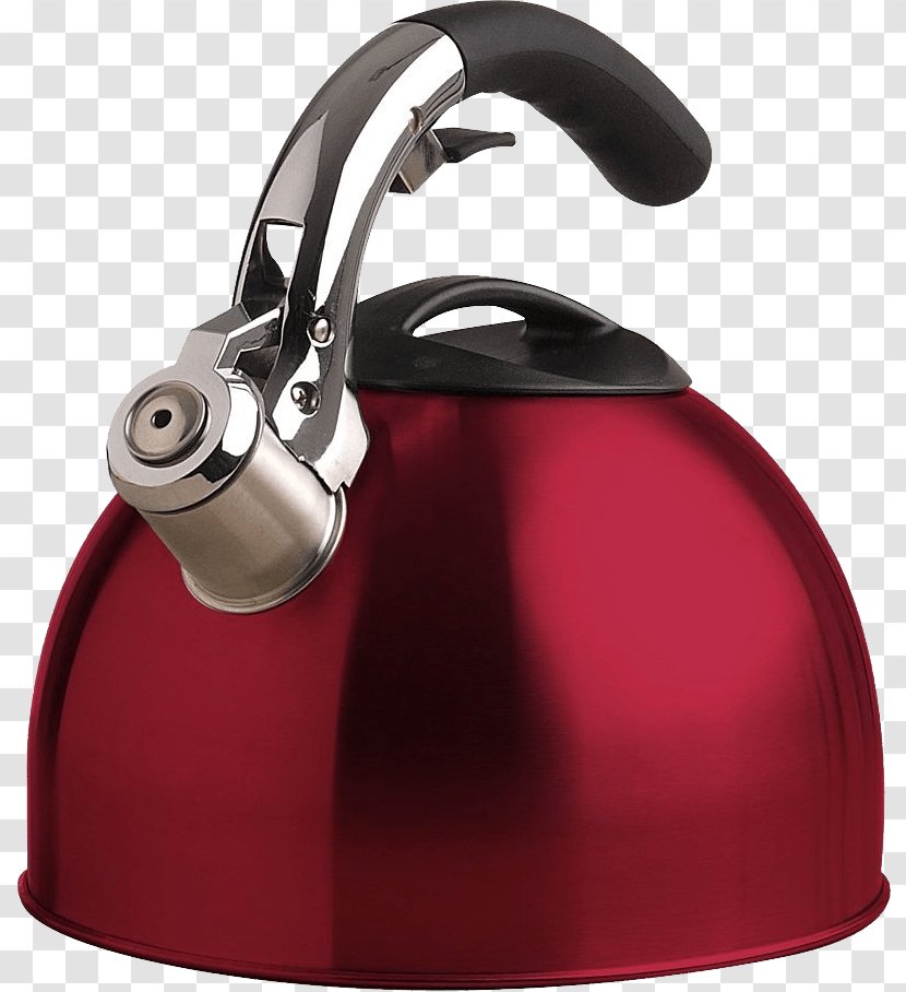 Tea Kettle Handle Whistle Stainless Steel - Product Design - Red Image Transparent PNG