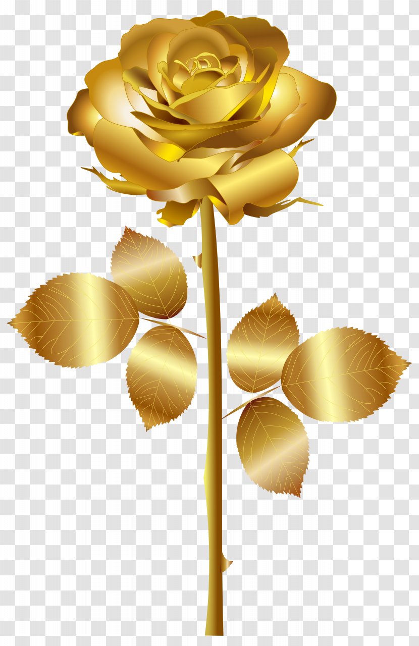 Rose Gold Flower Clip Art - Roses Cliparts Transparent PNG