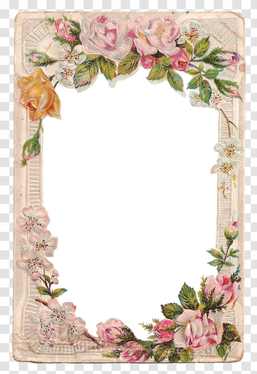 Borders And Frames Picture Rose Flower Clip Art - Antique - Floral Frame Transparent PNG