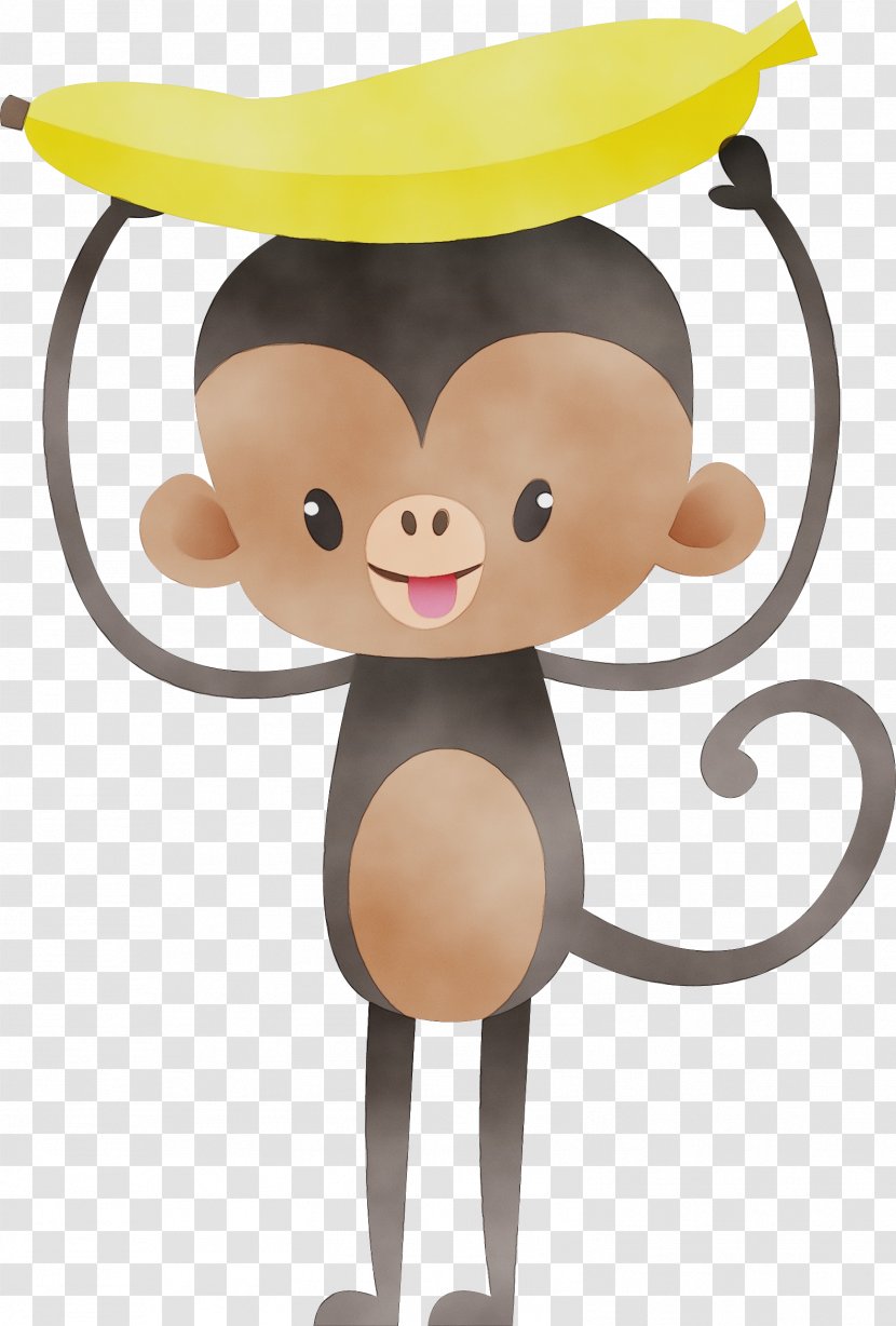 Cartoon Clip Art Headgear Animation Animal Figure - Smile - Old World Monkey Transparent PNG