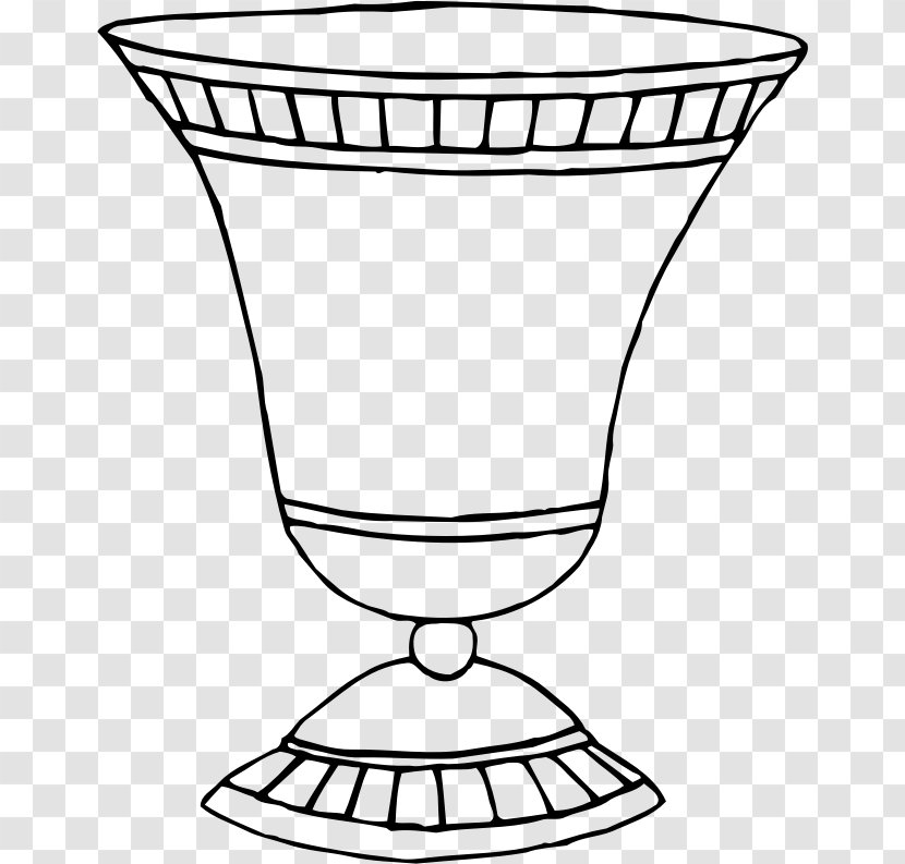 Line Art Drawing Vase Clip - Champagne Stemware - Vector Transparent PNG