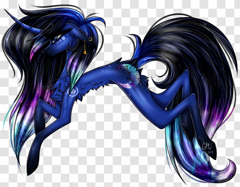 Legendary Creature Violet Purple Black Hair - Watercolor - Moon Galaxy Transparent PNG