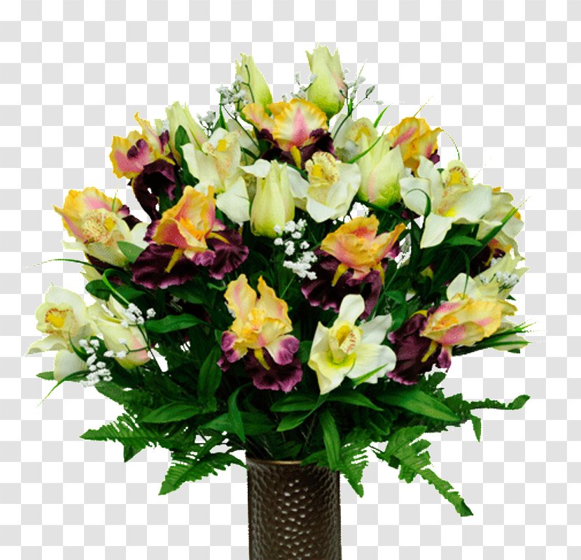 Artificial Flower Bouquet Cut Flowers Rose - Red - Burgundy Orchid Transparent PNG