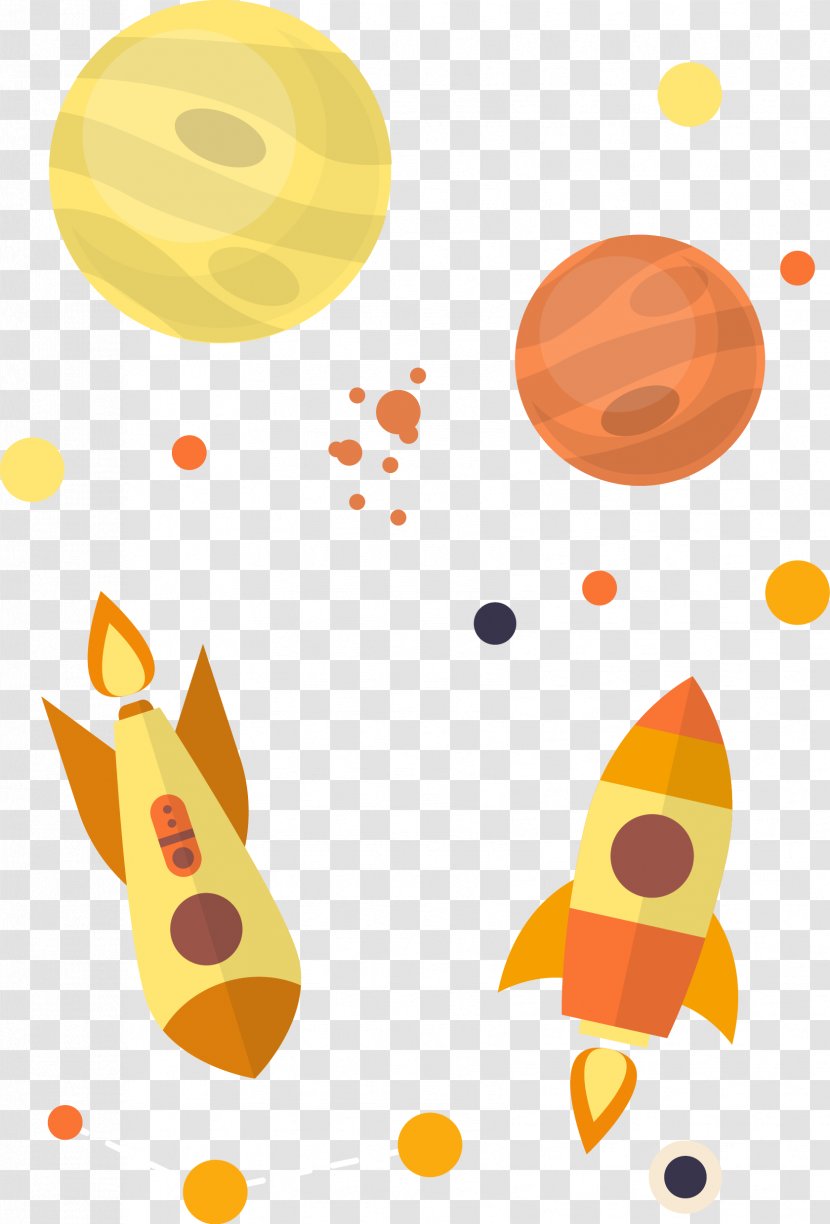 Outer Space Planet Rocket Euclidean Vector - Orange Transparent PNG