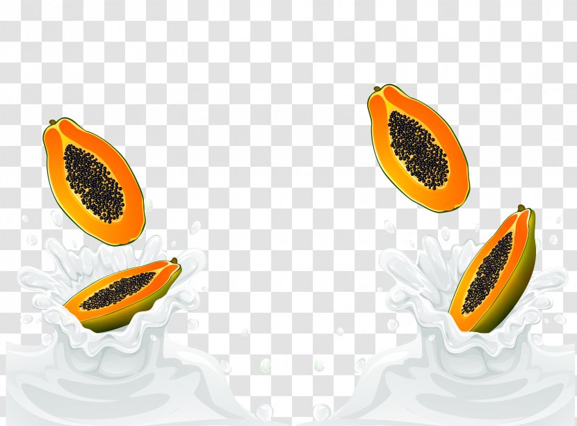 U6728u74dcu725bu4e73 Papaya - Orange - Vector Fall In Milk Transparent PNG
