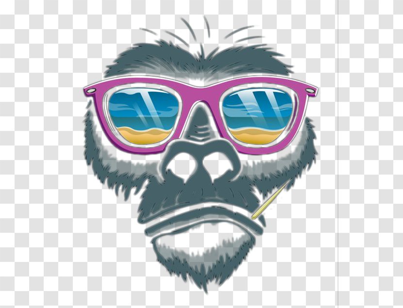 Orangutan Gorilla Monkey - Scalable Vector Graphics - Glasses Transparent PNG