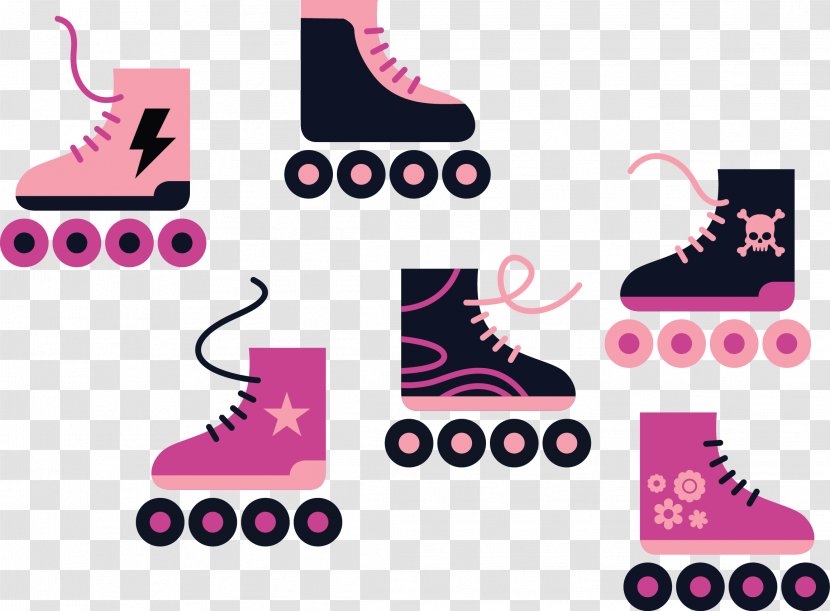 Roller Skates Rollerblade Euclidean Vector - Magenta - Pink Transparent PNG