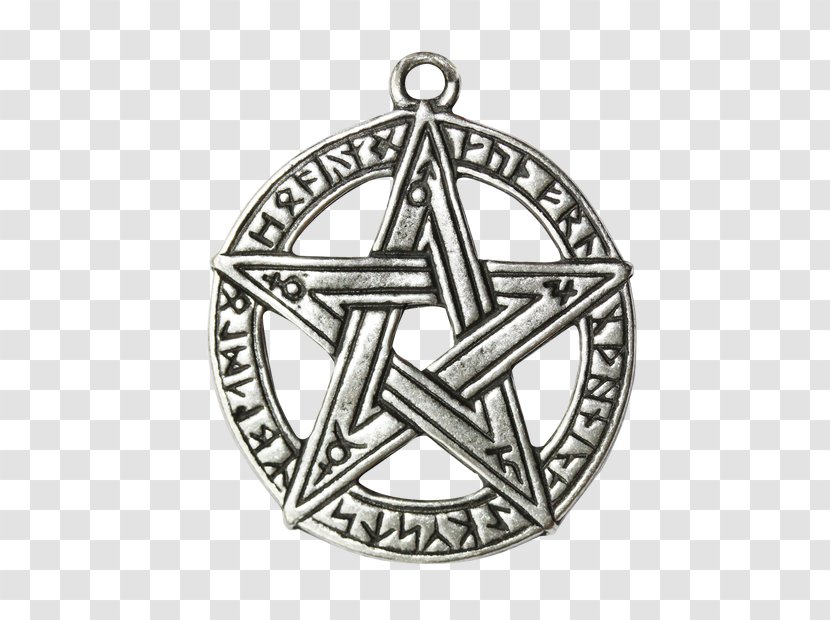 Pendant Pentagram Necklace Amulet Pentacle - Black And White Transparent PNG