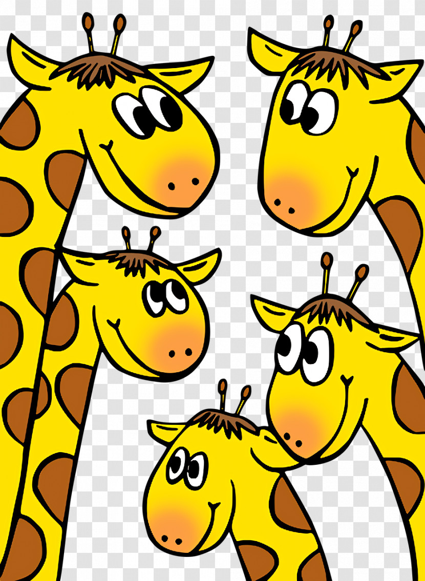 Giraffe Cartoon Animal Figurine Yellow Meter Transparent PNG