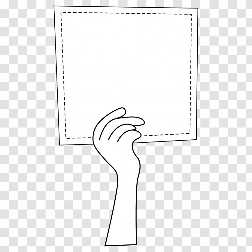 Paper Pattern Angle Finger Font - Black And White - Square Border Transparent PNG