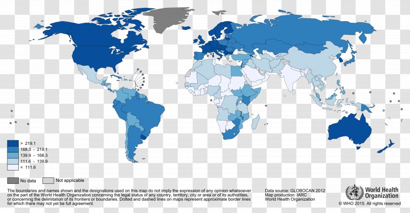 Epidemiology Of Cancer World Map Incidence Colorectal - Pancreatic - Astrology Transparent PNG
