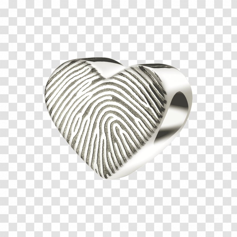 Silver Body Jewellery Ring Fingerprint - Heart Transparent PNG