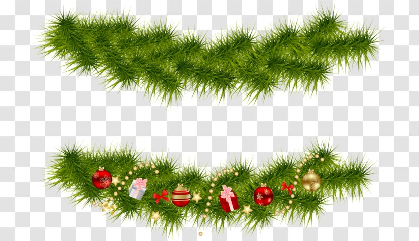 Christmas Ornament Garland Clip Art - Fir Transparent PNG