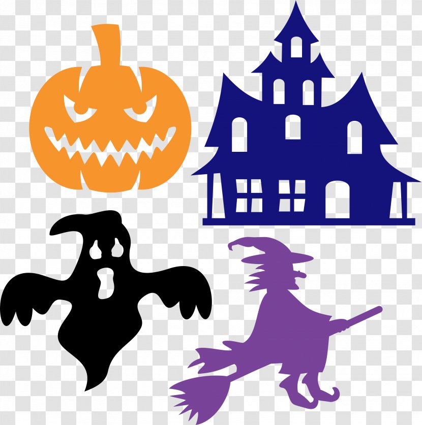 Halloween Jack-o'-lantern Ghost Witch Pumpkin - Logo Transparent PNG