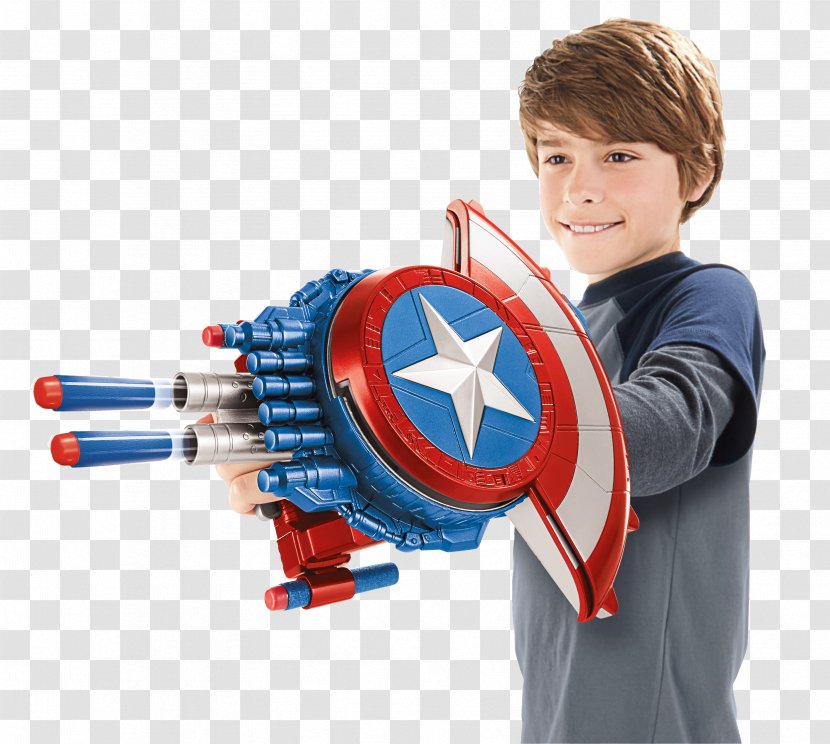 Captain America's Shield Marvel Avengers Assemble Toy Nerf - America The First Avenger - Amazon Transparent PNG
