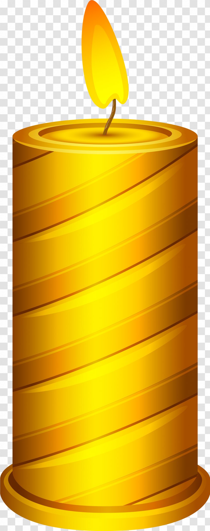 Candle Christmas Flame - Golden Transparent PNG