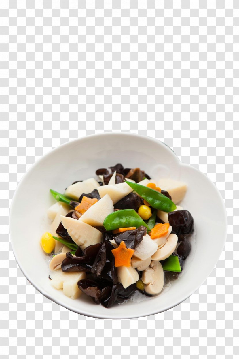 Chinese Cuisine Vegetarian Food - Salad - Fungus Green Pepper Stir-fry Transparent PNG