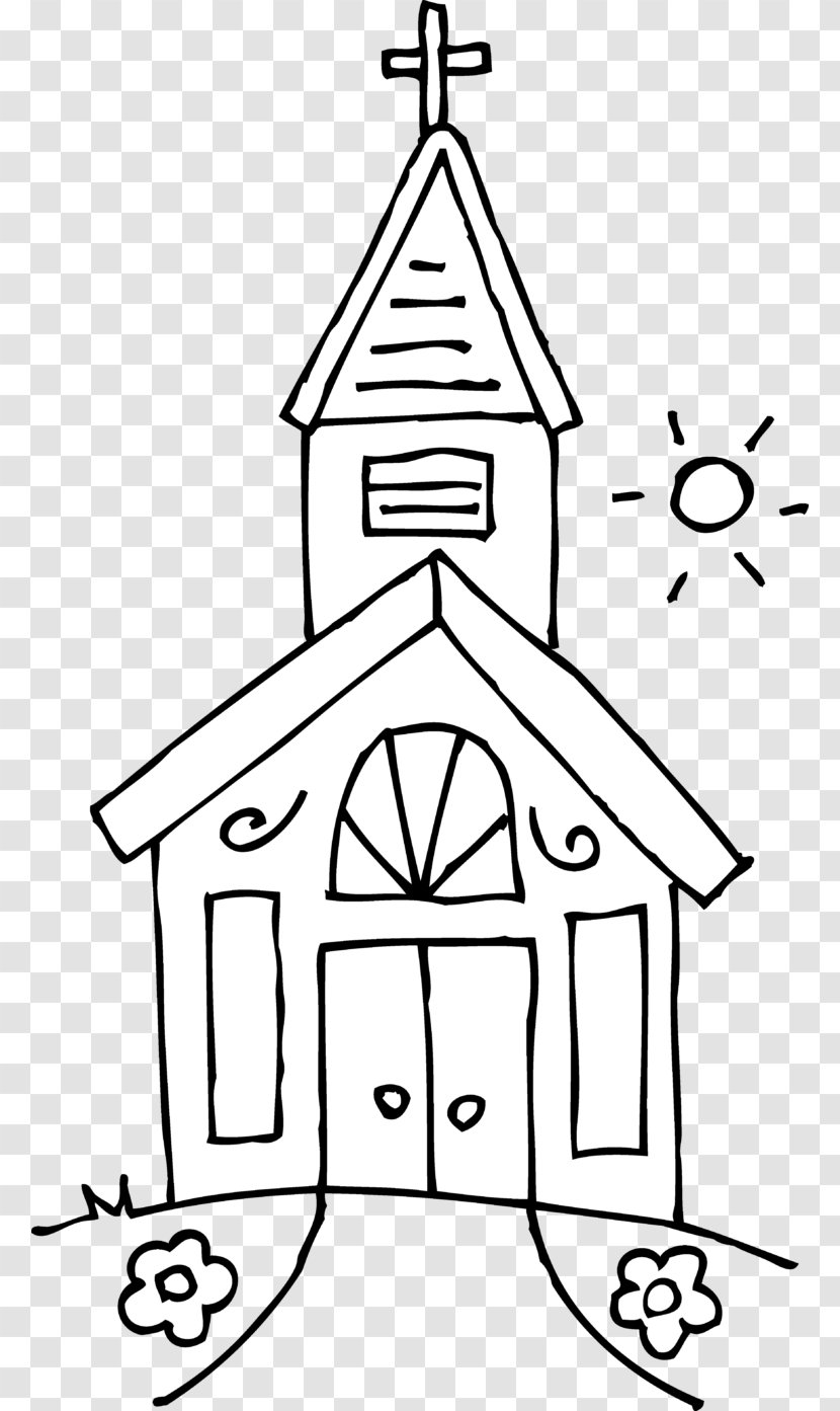 Church Steeple Christian Clip Art - Black And White Transparent PNG