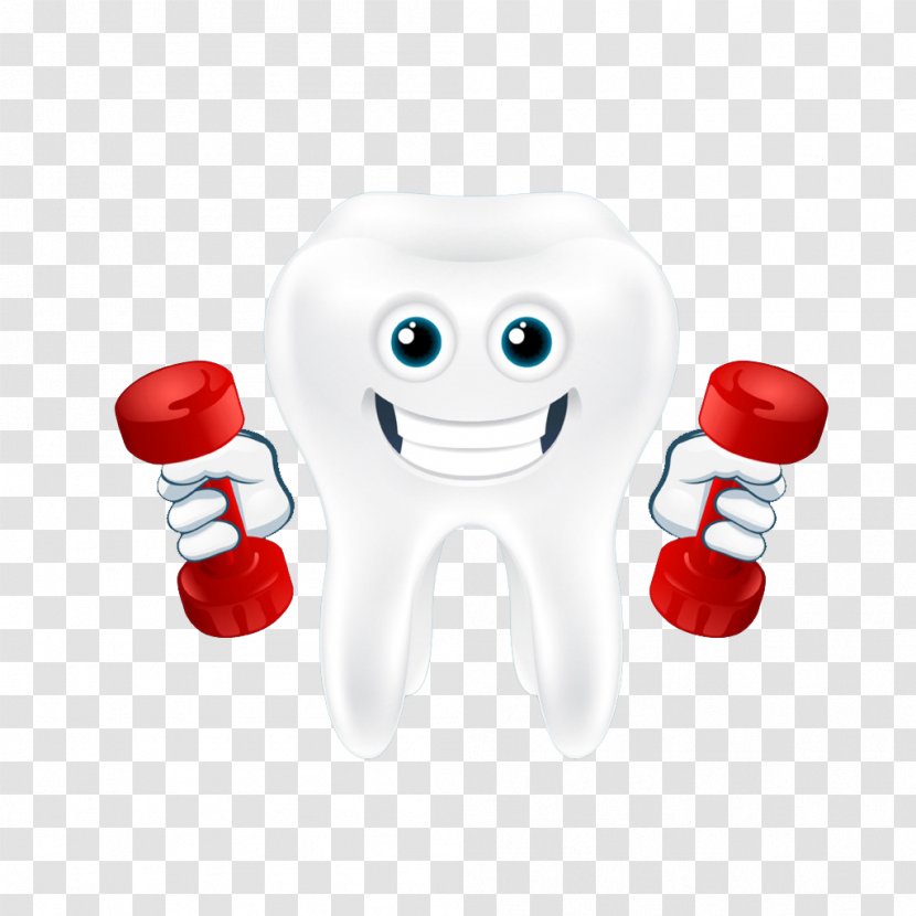 Tooth Dumbbell Illustration - Frame - Strong Teeth Transparent PNG