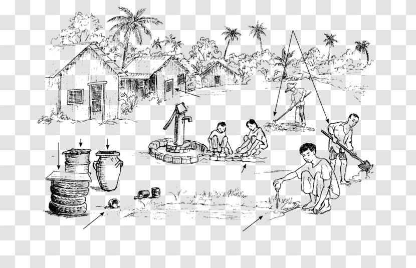 Drawing Line Art Zika Virus Sketch - Monochrome - Village Transparent PNG