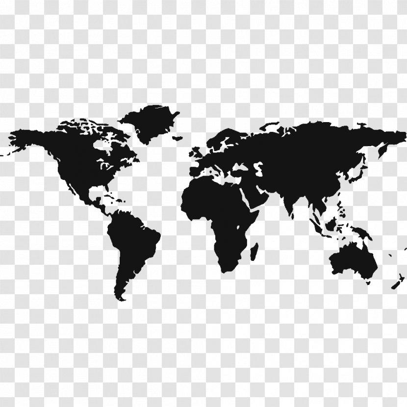 Travel Image World Map Royalty-free - Black - Personalized Car Stickers Transparent PNG
