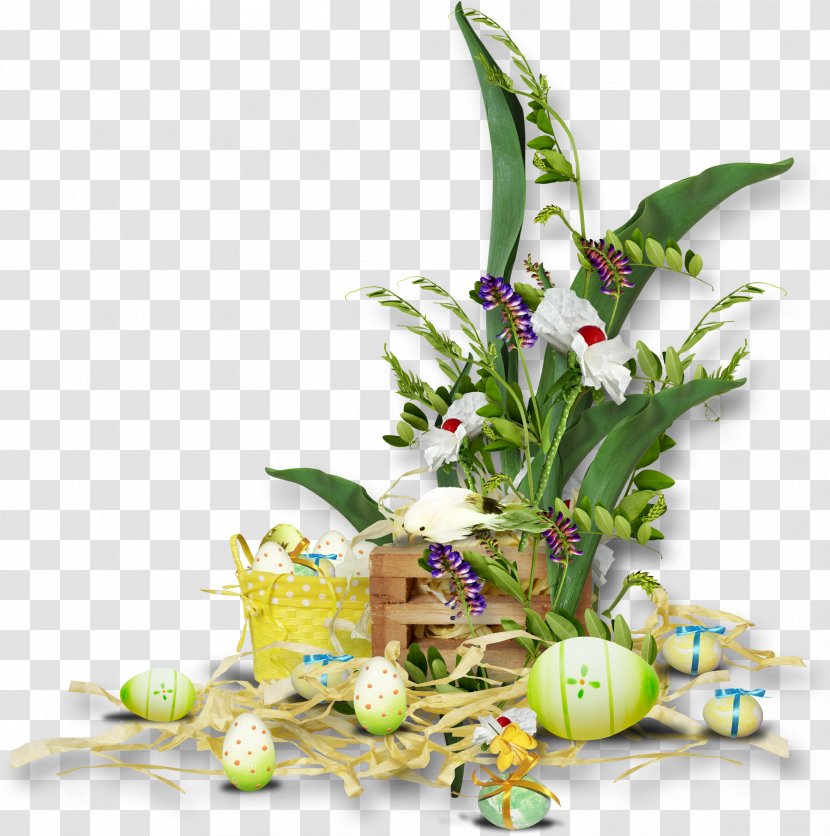 Easter Bunny Egg - Floral Design Transparent PNG