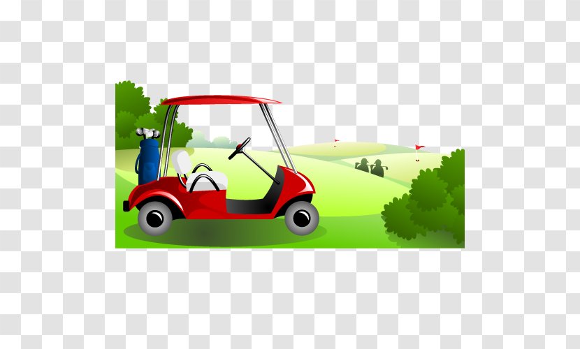 Golf Course Club Cart - Vector Grass Sightseeing Car Transparent PNG