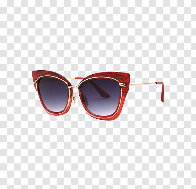 Sunglasses Eyewear Goggles Cat Eye Glasses - Red Transparent PNG
