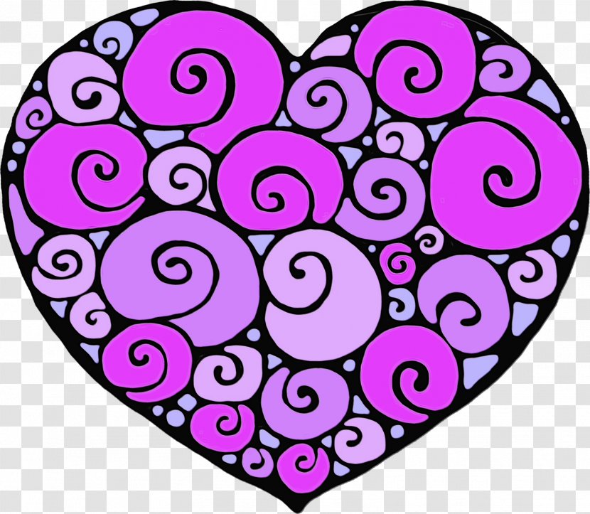 Purple Violet Heart Pink Pattern - Spiral Visual Arts Transparent PNG