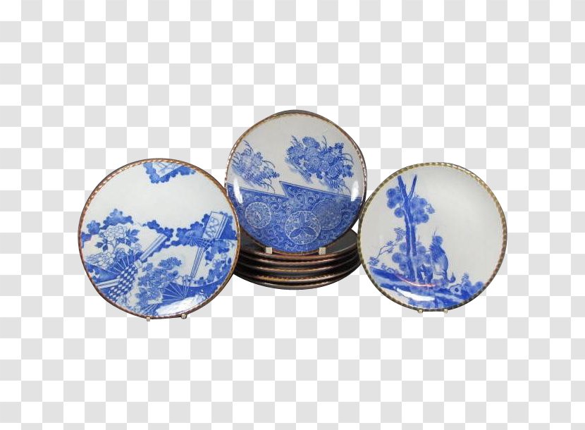 Plate Blue And White Pottery Cobalt Porcelain Tableware Transparent PNG