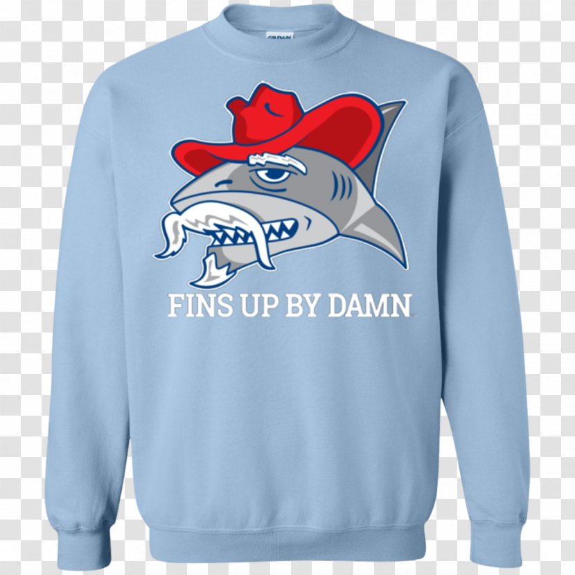 T-shirt Hoodie Crew Neck Sleeve Sweater - Shark Fin Transparent PNG